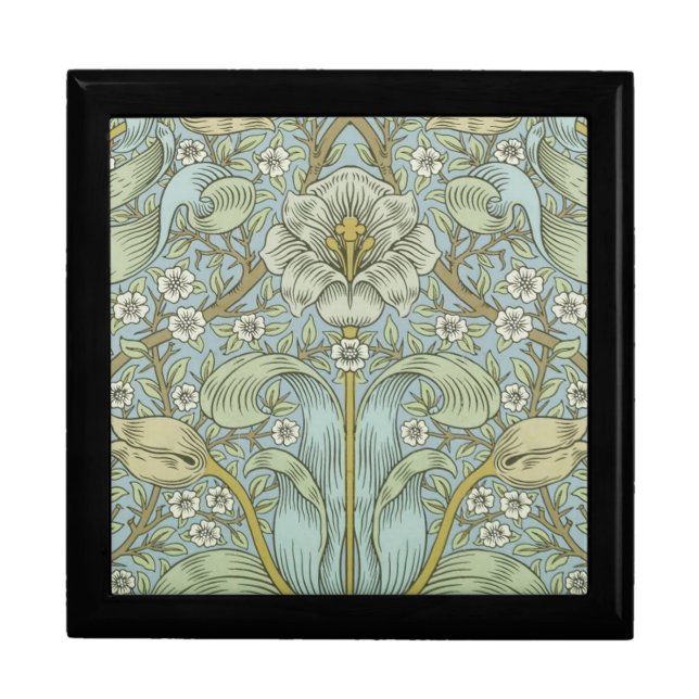 William Morris Spring Thicket: Antique Floral Keepsake Box (Front)