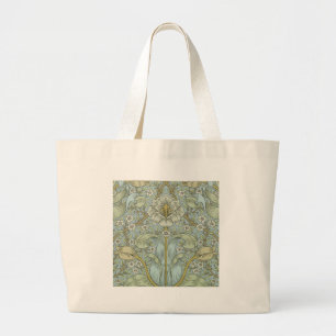 William Morris Spring Thicket: Antique Floral Large Tote Bag