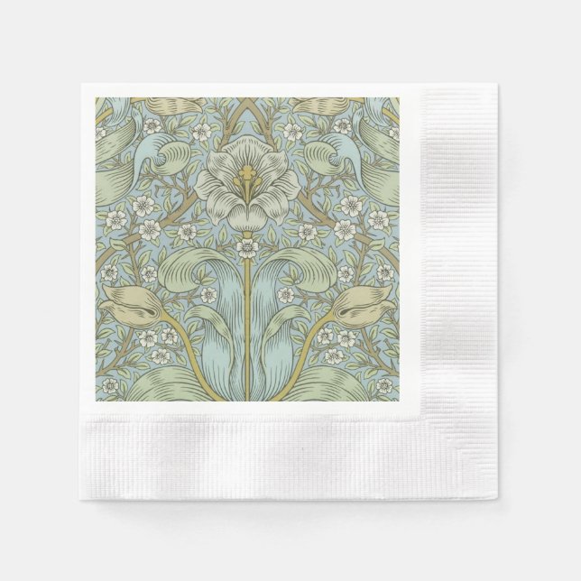 William Morris Spring Thicket: Antique Floral Napkins (Front)