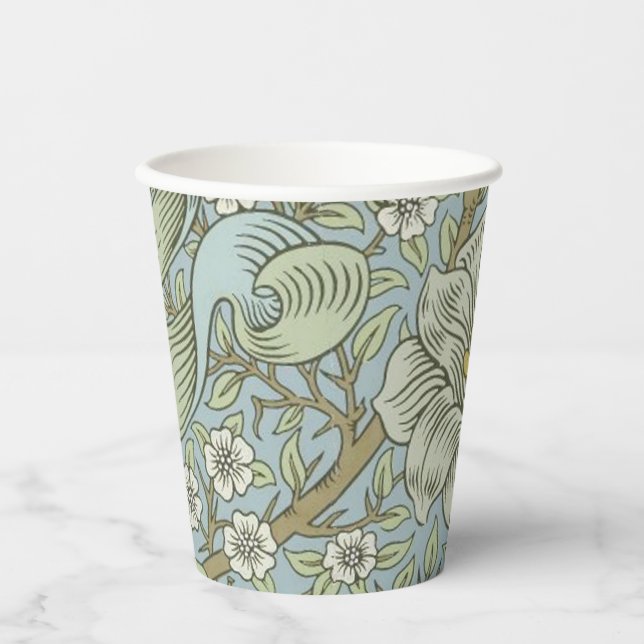 William Morris Spring Thicket: Antique Floral Paper Cups (Front)