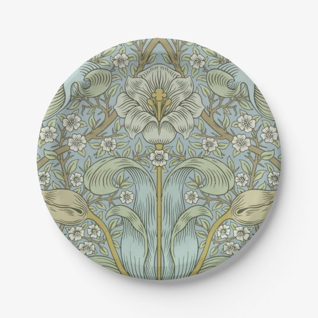 William Morris Spring Thicket: Antique Floral Paper Plates (Front)