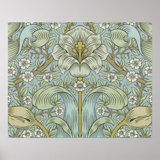 William Morris Spring Thicket: Antique Floral Poster (Front)