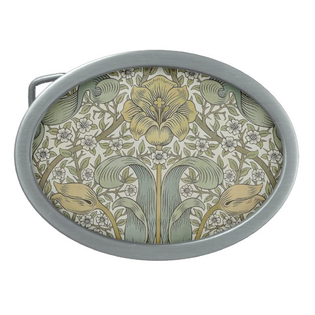 William Morris Spring Thicket Classic Pattern Belt Buckle (Front)