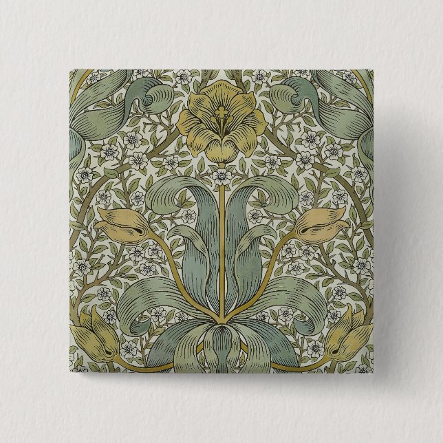 William Morris Spring Thicket Classic Pattern Button (Front)