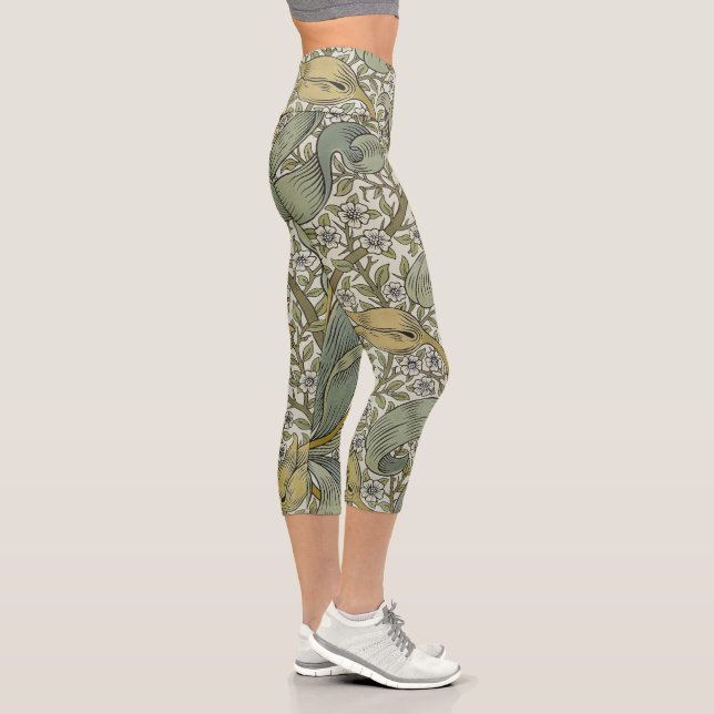 William Morris Spring Thicket Classic Pattern Capri Leggings (Right)