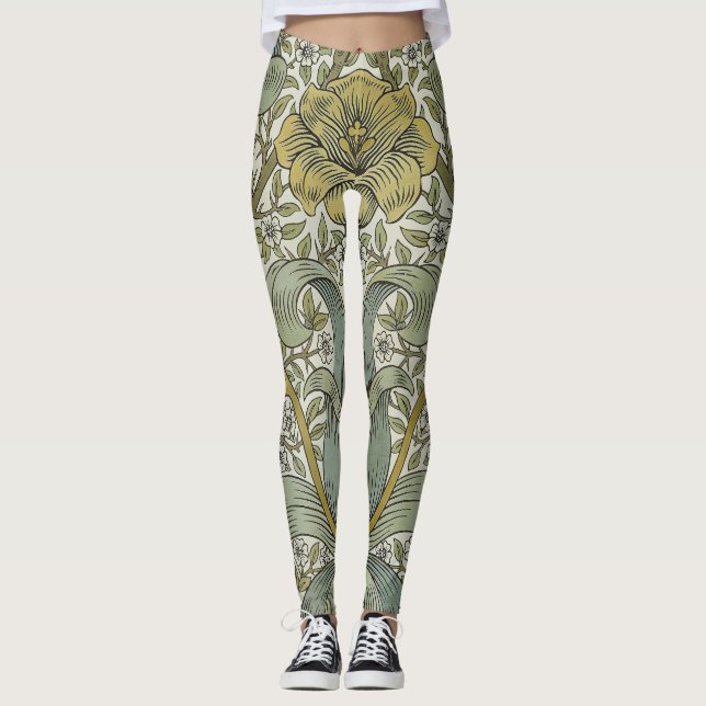 William Morris Spring Thicket Classic Pattern Leggings (Front)
