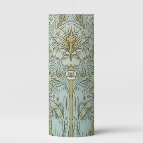 William Morris Spring Thicket Classic Pattern Pillar Candle