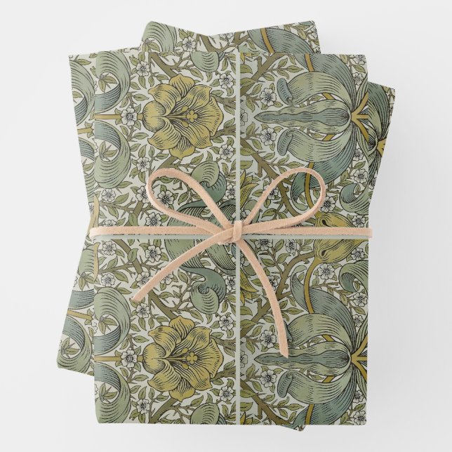 William Morris Spring Thicket Classic Pattern Wrapping Paper Sheets (In situ)