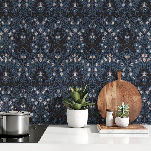 William Morris Spring Thicket Midnight Blue Wallpaper