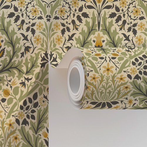 William Morris Spring Thicket _ Olive Green Wallpaper