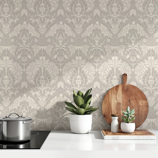 William Morris Spring Thicket Soft Gray Ivory Wallpaper (Creator Uploaded)