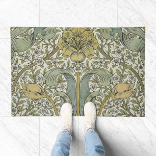 William Morris Spring Thicket Yellow Floral Art Doormat