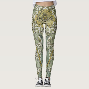 William Morris Spring Thicket Yellow Floral Art Leggings