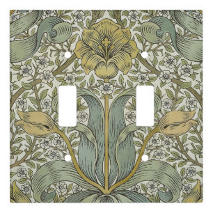 William Morris Spring Thicket Yellow Floral Art Light Switch Cover