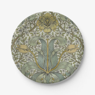 William Morris Spring Thicket Yellow Floral Art Paper Plates