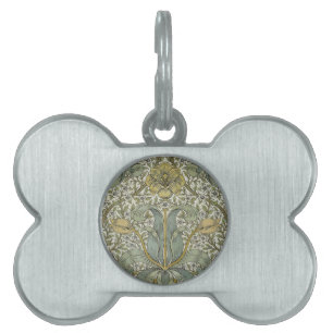 William Morris Spring Thicket Yellow Floral Art Pet ID Tag