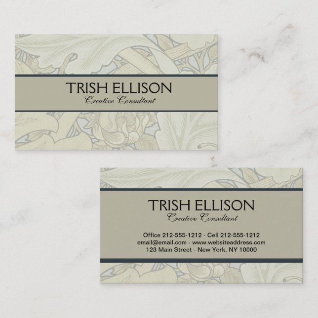 William Morris St James Acanthus Wallpaper Business Card (Front/Back)