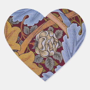 William Morris St James Acanthus Wallpaper Heart Sticker
