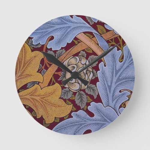 William Morris St James Acanthus Wallpaper Round Clock
