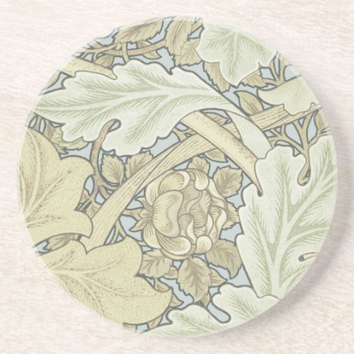 William Morris St James Acanthus Wallpaper Sandstone Coaster