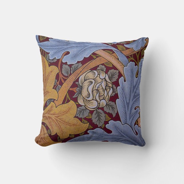 William Morris St James Acanthus Wallpaper Throw Pillow (Front)