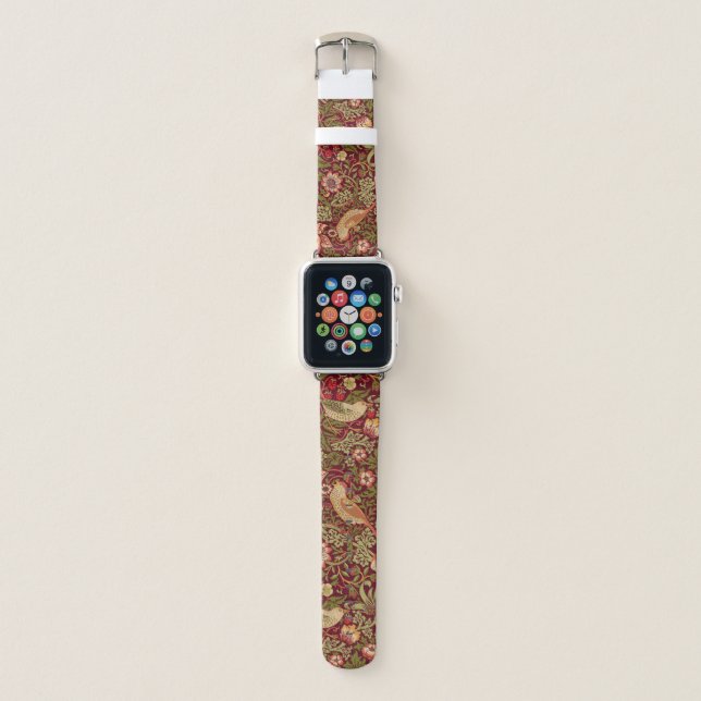 William Morris Strawberry Thief Apple Watch Band (Front)