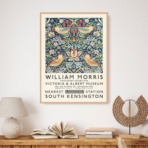 William Morris Strawberry Thief Art Exhibition  Poster