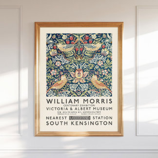 William Morris Strawberry Thief Art Exhibition  Poster