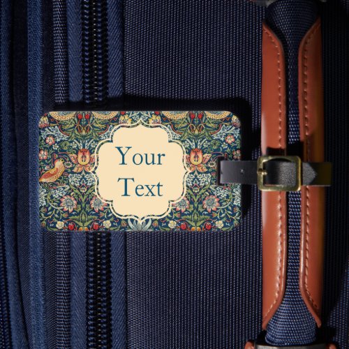 William Morris Strawberry Thief Art Luggage Tag