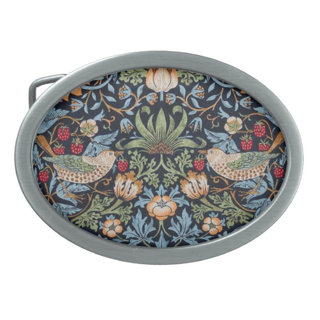 William Morris Strawberry Thief Belt Buckle (Front)