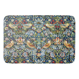 William Morris Strawberry Thief Bird Floral Bath Mat