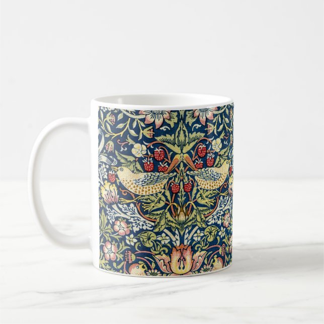 William Morris Strawberry Thief Bird Floral Coffee Mug (Left)