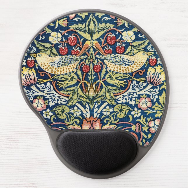 William Morris Strawberry Thief Bird Floral Gel Mouse Pad (Front)