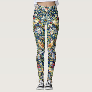 William Morris Strawberry Thief Bird Floral Leggings