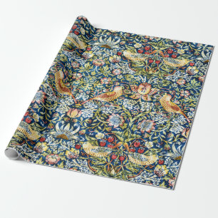 William Morris Strawberry Thief Bird Floral Wrapping Paper