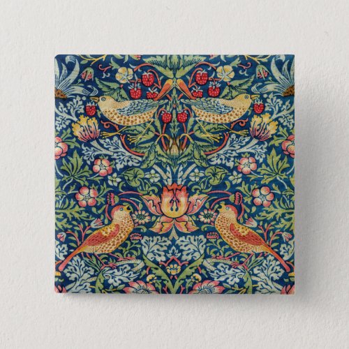 William Morris _ Strawberry Thief Button