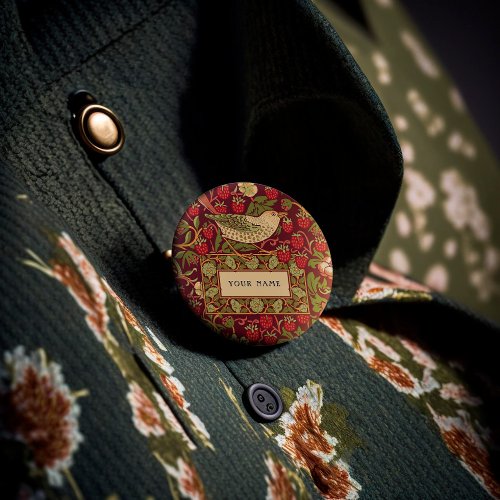 William Morris Strawberry Thief Button