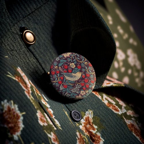 William Morris Strawberry Thief Button