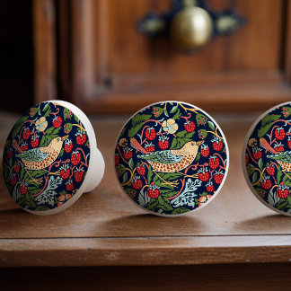William Morris Strawberry Thief Ceramic Knob