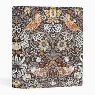 William Morris Strawberry Thief Charcoal Ochre Mini Binder