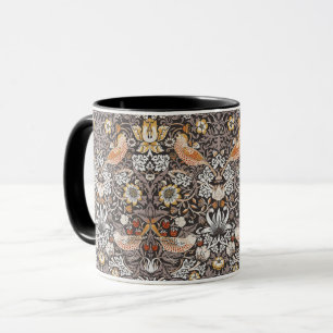 William Morris Strawberry Thief Charcoal Ochre Mug