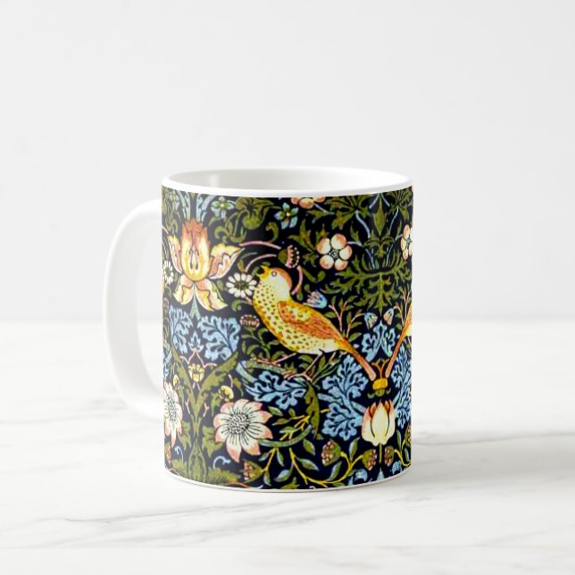 William Morris - Strawberry Thief Coffee Mug (Front Left)