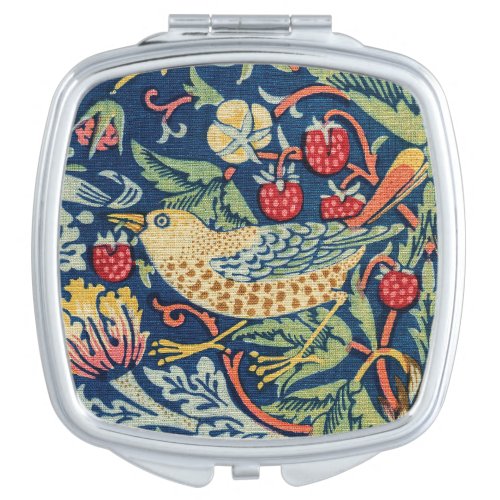 William Morris _ Strawberry Thief Compact Mirror