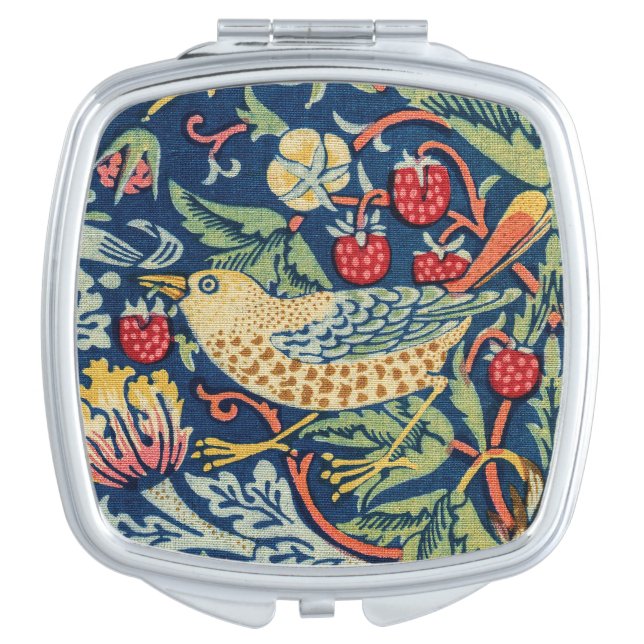 William Morris - Strawberry Thief Compact Mirror (Front)