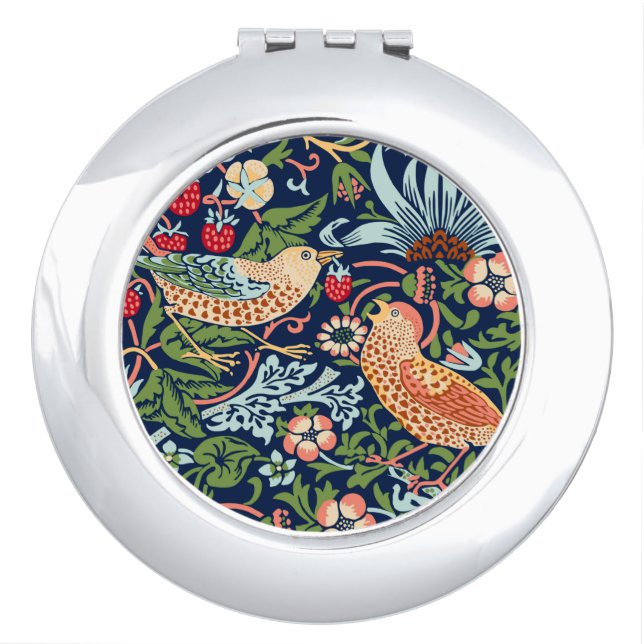 William Morris Strawberry Thief Compact Mirror (Front)
