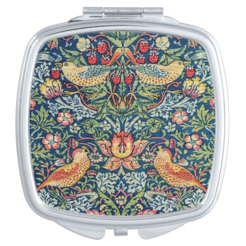 William Morris _ Strawberry Thief Compact Mirror