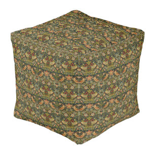 William Morris: Strawberry Thief Cube Pouf