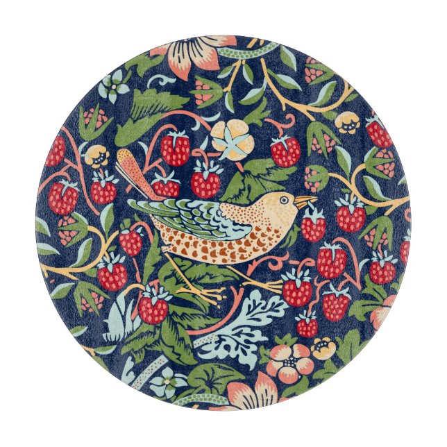 William Morris Strawberry Thief Cutting Board (Front)