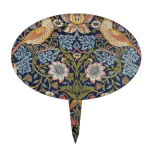 William Morris Strawberry Thief Design 1883 Cake Topper
