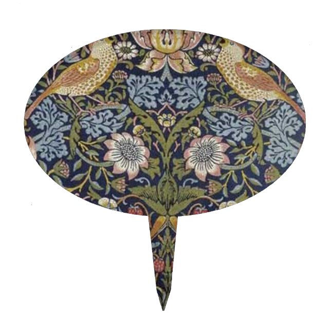 William Morris Strawberry Thief Design 1883 Cake Topper (Front)